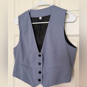 Stylish Gray Button-Up Vest